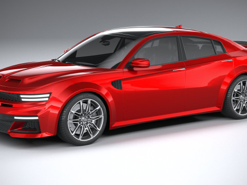 Generic Muscle Sedan 2022 LowPoly 3D मॉडल