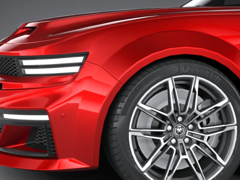 Berline musculaire g&eacute;n&eacute;rique 2022 LowPoly Modèle 3D