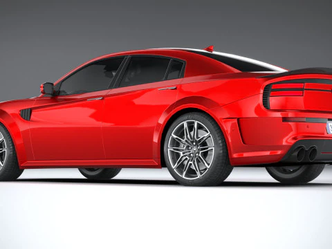 Berline musculaire g&eacute;n&eacute;rique 2022 LowPoly Modèle 3D