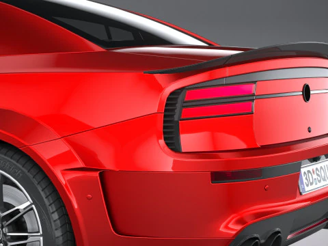 Berline musculaire g&eacute;n&eacute;rique 2022 LowPoly Modèle 3D