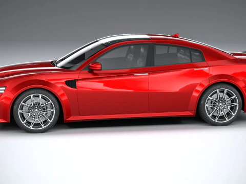 Berline musculaire g&eacute;n&eacute;rique 2022 LowPoly Modèle 3D