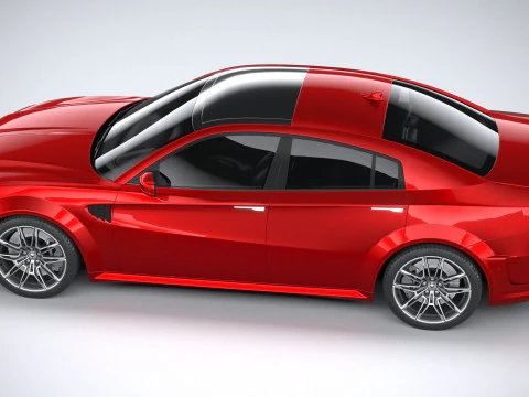 Berline musculaire g&eacute;n&eacute;rique 2022 LowPoly Modèle 3D