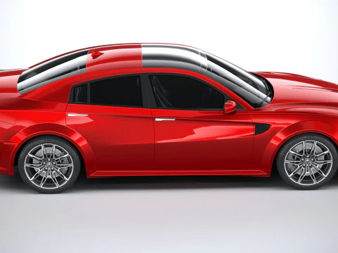 Berline musculaire g&eacute;n&eacute;rique 2022 LowPoly Modèle 3D