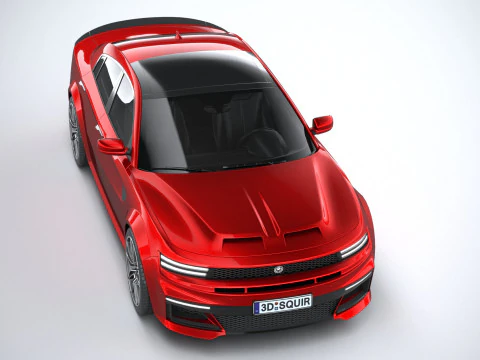 Berline musculaire g&eacute;n&eacute;rique 2022 LowPoly Modèle 3D