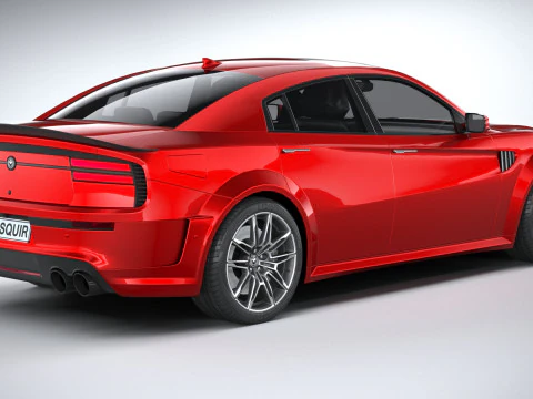 Berline musculaire g&eacute;n&eacute;rique 2022 LowPoly Modèle 3D