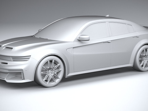 Generic Muscle Sedan 2022 LowPoly 3D 模型