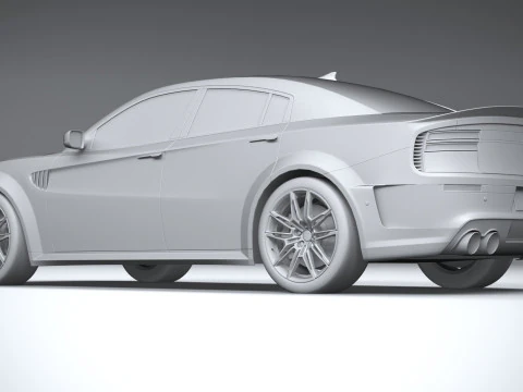 Berline musculaire g&eacute;n&eacute;rique 2022 LowPoly Modèle 3D