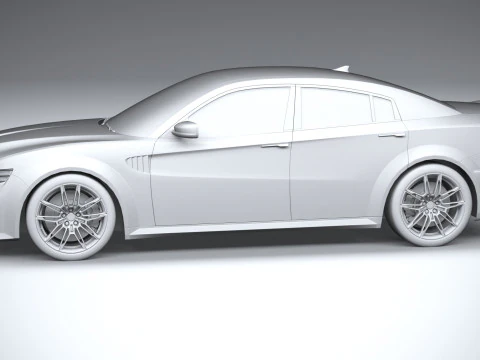 Berline musculaire g&eacute;n&eacute;rique 2022 LowPoly Modèle 3D