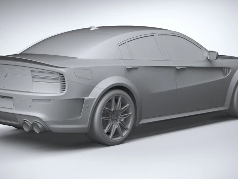 Berline musculaire g&eacute;n&eacute;rique 2022 LowPoly Modèle 3D