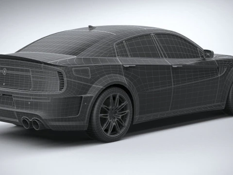 Berline musculaire g&eacute;n&eacute;rique 2022 LowPoly Modèle 3D