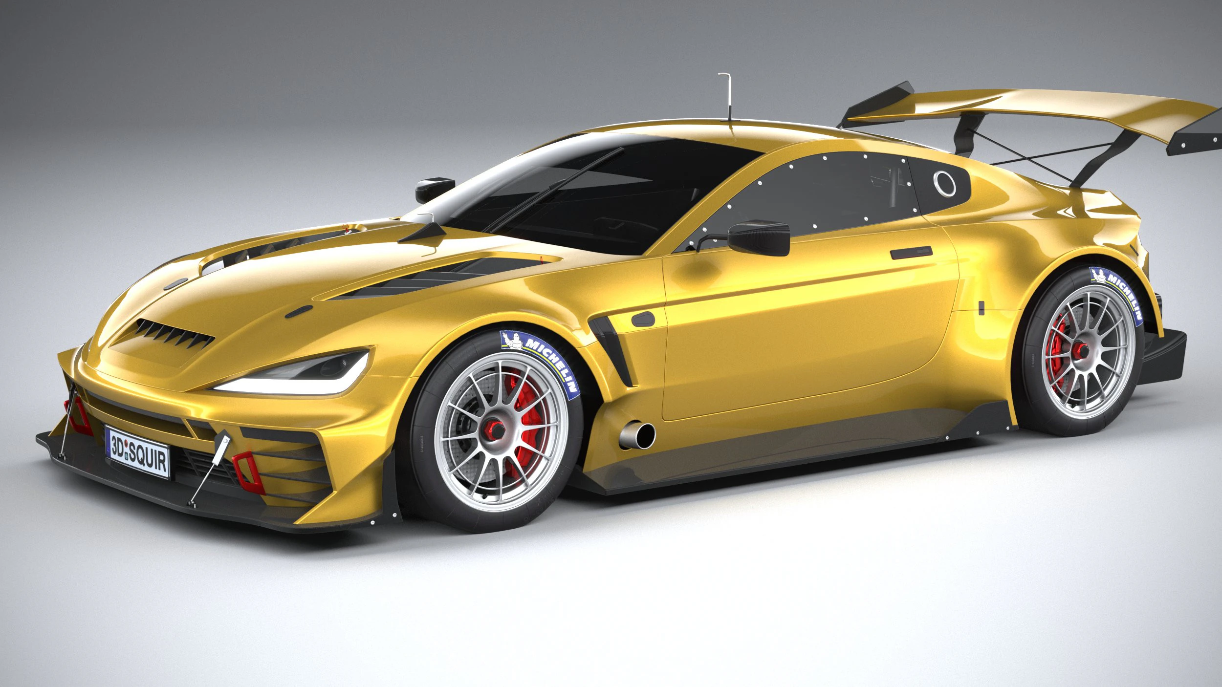 Generic Race Car GT3 2022 3D Model .c4d .max .obj .3ds .fbx .stl .blend 