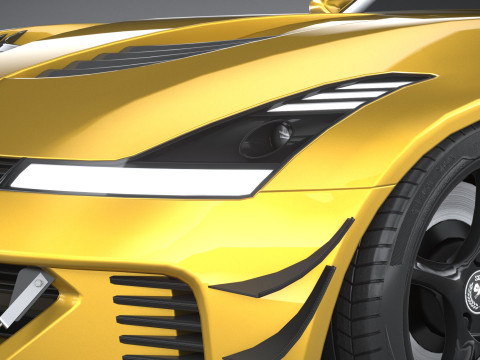 Generic RaceCar 2022 LowPoly 3D Модель