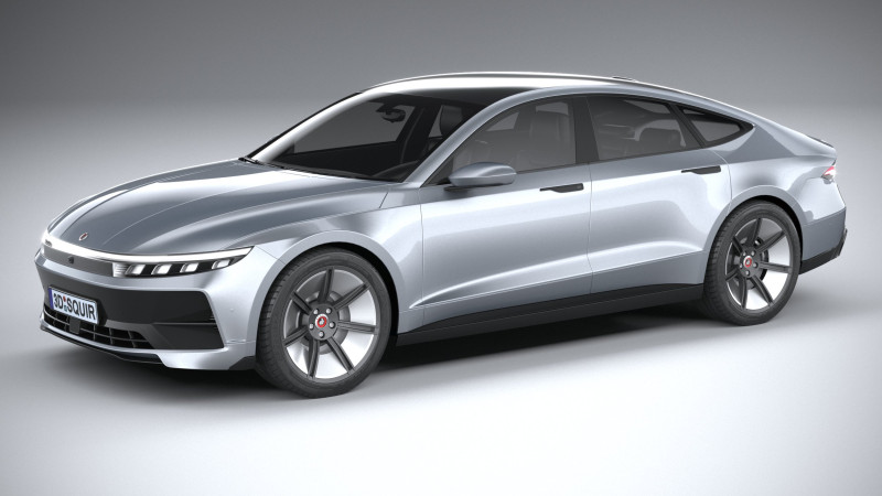 Generic Sedan 4door EV v3 2022 3D Model .c4d .max .obj .3ds .fbx .stl .blend