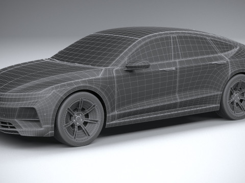 Generic Sedan 4door EV v3 2022 3D Model