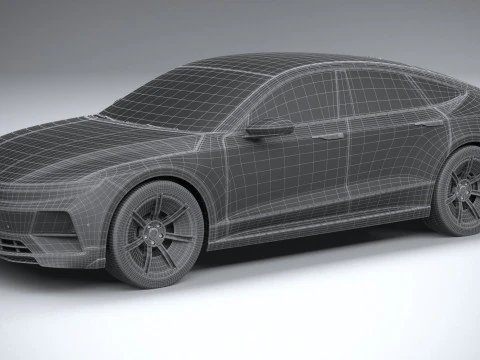 Generic Sedan 4door EV v3 2022 3D Model