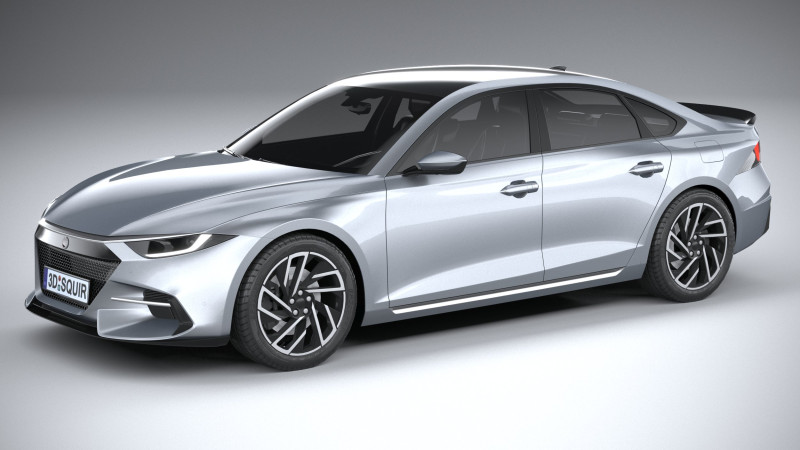 Generic Sedan v1 2022 LowPoly 3D Model .c4d .max .obj .3ds .fbx .stl .blend