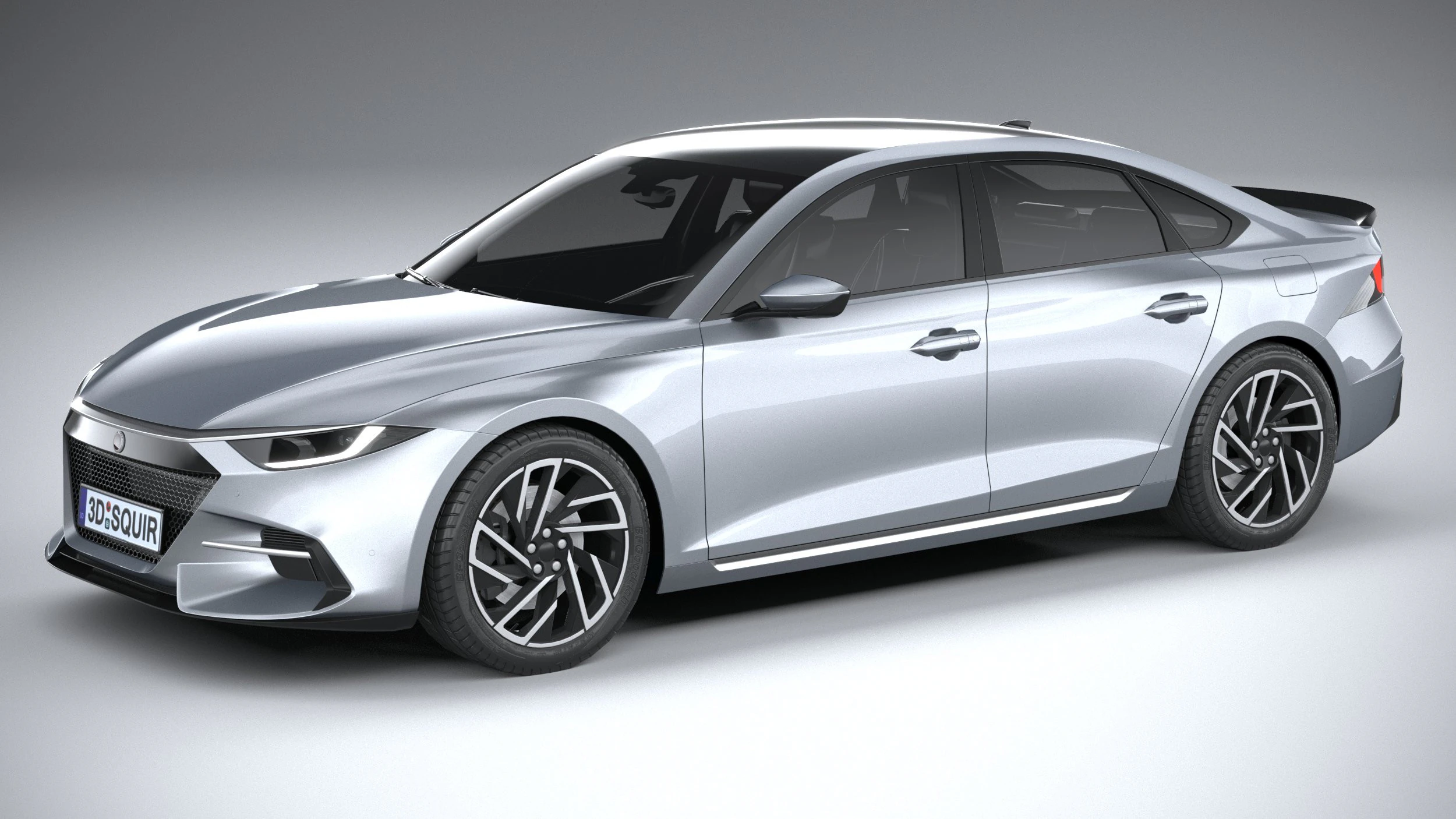 Generic Sedan v1 2022 LowPoly 3D Model .c4d .max .obj .3ds .fbx .stl .blend 
