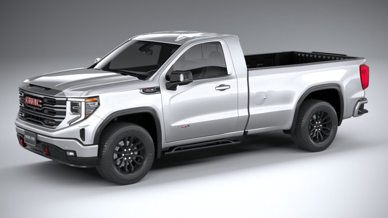 GMC Sierra AT4X regular cab 2022 3D Model .c4d .max .obj .3ds .fbx .stl .blend 