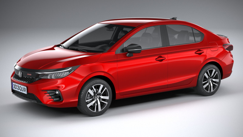 Honda City RS 2022 3D Model .c4d .max .obj .3ds .fbx .stl .blend 