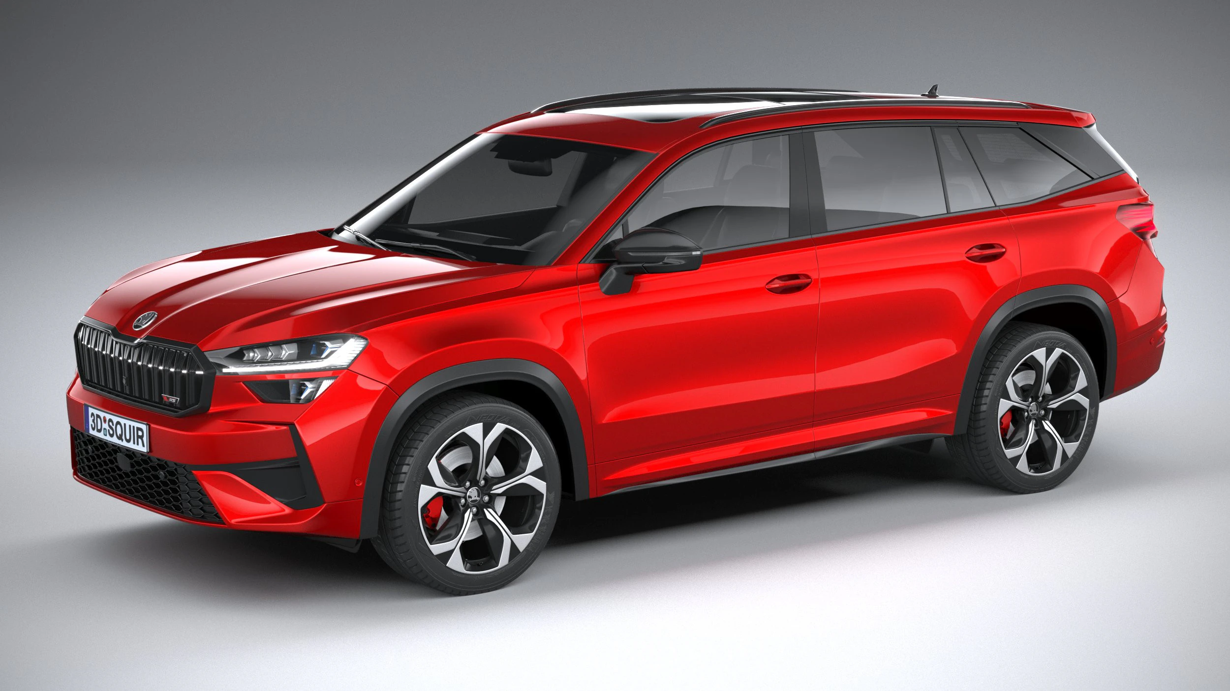 Skoda Kodiaq RS 2025 3D Model .c4d .max .obj .3ds .fbx .stl .blend 