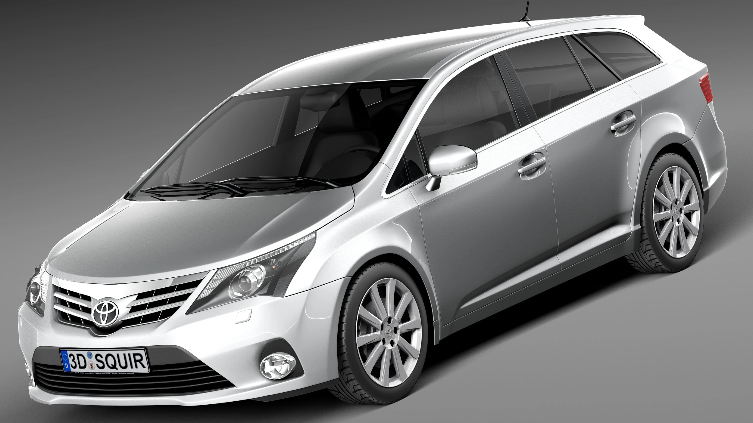 Toyota Avensis Estate 2013 3D Model .c4d .max .obj .3ds .fbx .stl .blend 