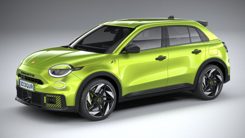 Fiat 600e Abarth 2025 Model 3D .c4d .max .obj .3ds .fbx .stl .blend