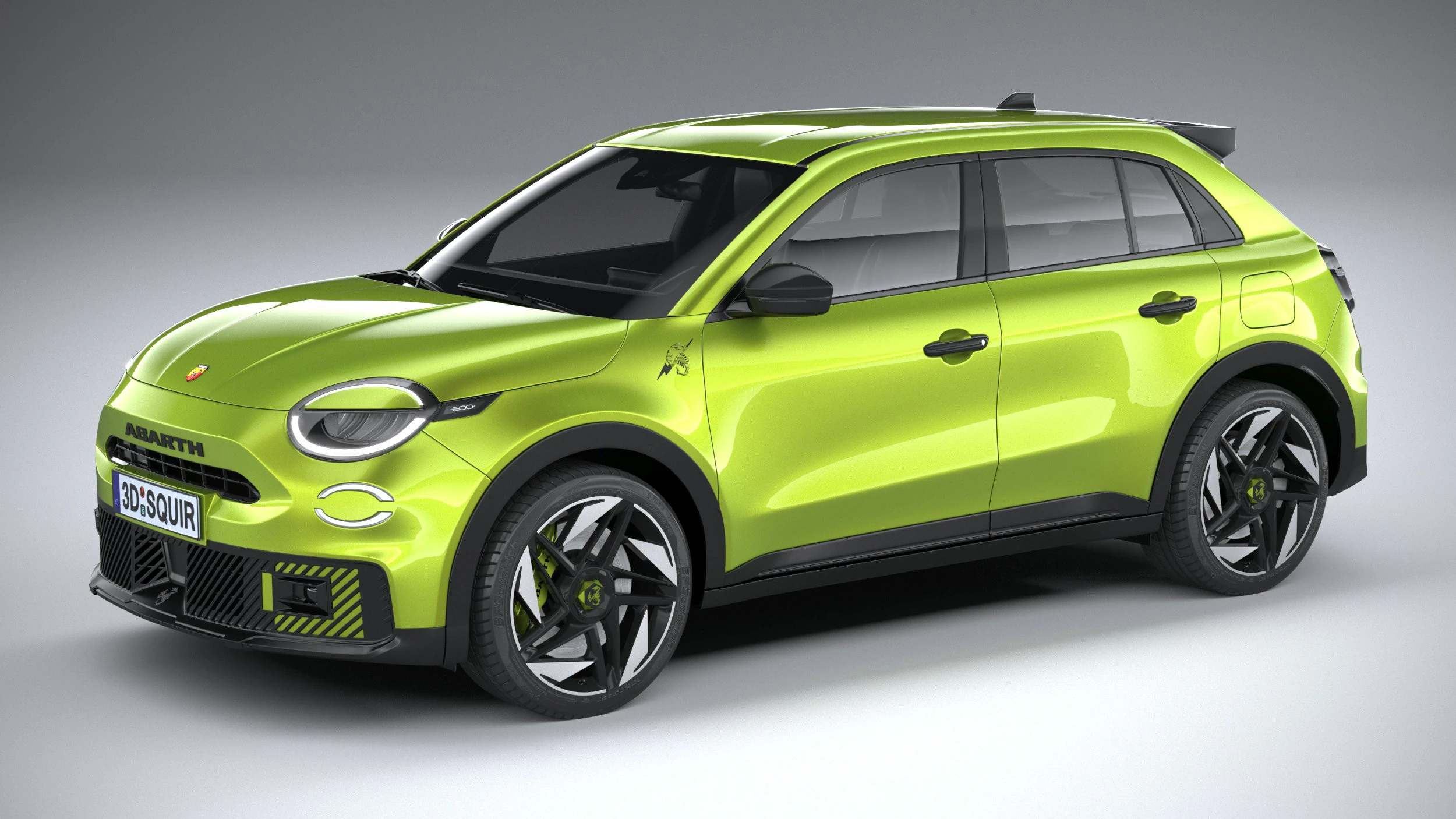 Fiat 600e Abarth 2025 3D Model .c4d .max .obj .3ds .fbx .stl .blend
