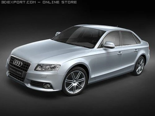 Audi A4 2008 3D Model .c4d .max .obj .3ds .fbx .stl .blend 