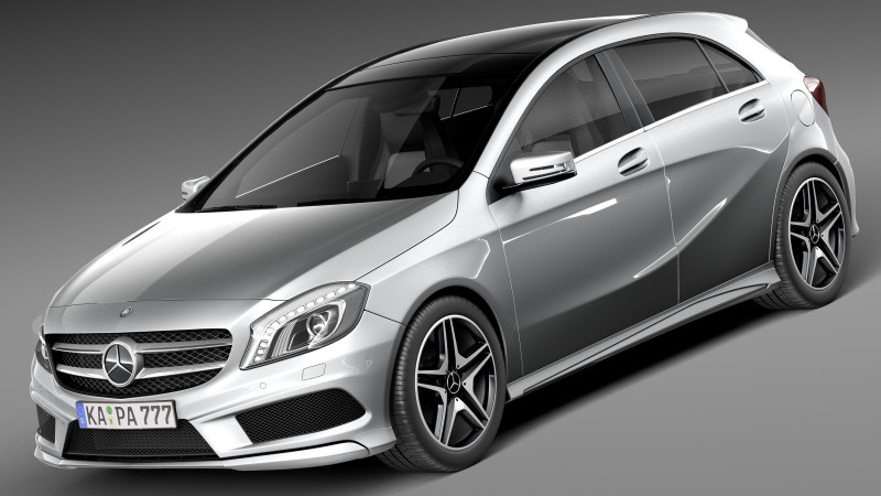 Mercedes-Benz A-Class 2013 3D Model .c4d .max .obj .3ds .fbx .stl .blend 