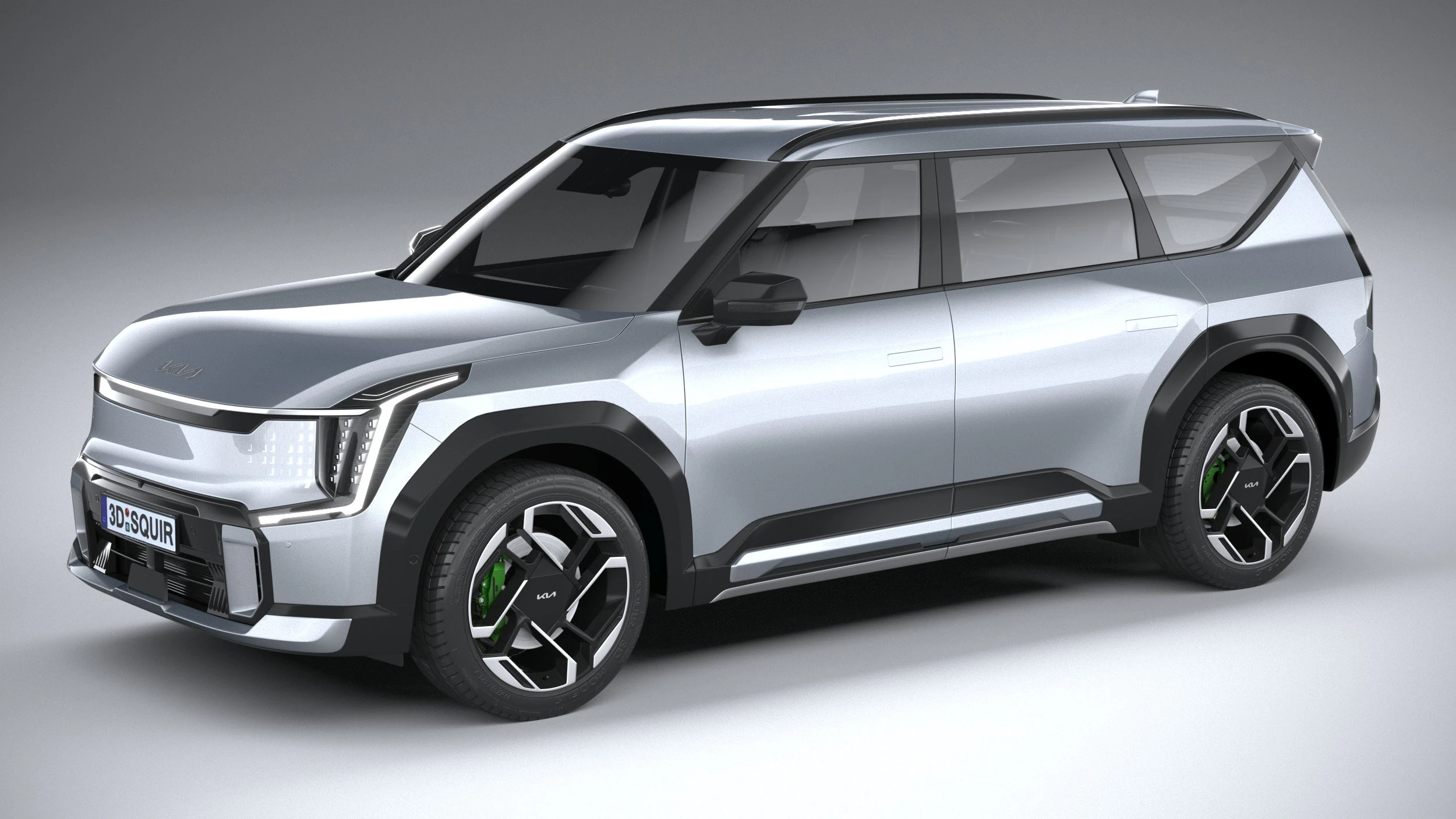 KIA EV9 GT 2026 3D Model .c4d .max .obj .3ds .fbx .stl .blend 