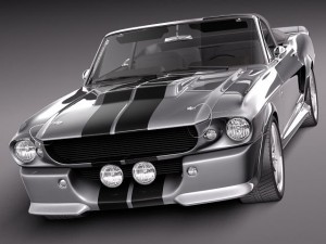 Mustang GT500 Eleanor 1967 convertible 3D Model