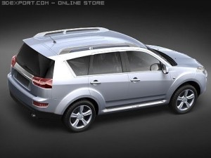 Peugeot 4007 midpoly 3Dモデル