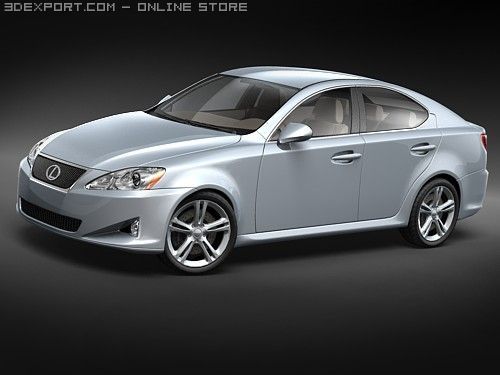 Lexus IS250 midpoly 3D Model .c4d .max .obj .3ds .fbx .stl .blend 