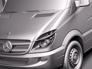 Mercedes-Benz Sprinter II Van Short High 3D मॉडल
