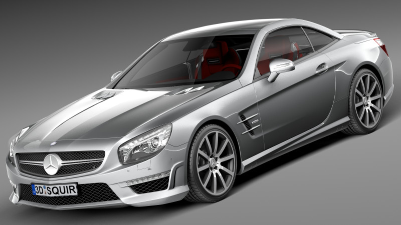 Mercedes-Benz SL 63 AMG 2013 3D Model .c4d .max .obj .3ds .fbx .stl .blend 