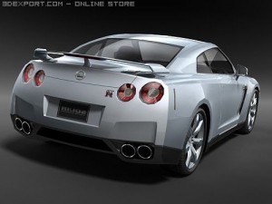 Nissan GT-R 2008 midpoly Modelo 3D