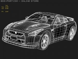 Nissan GT-R 2008 midpoly Modelo 3D