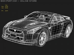 Nissan GT-R 2008 midpoly 3D Model