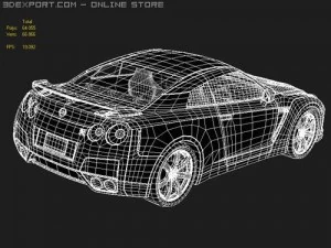 Nissan GT-R 2008 midpoly 3D Model