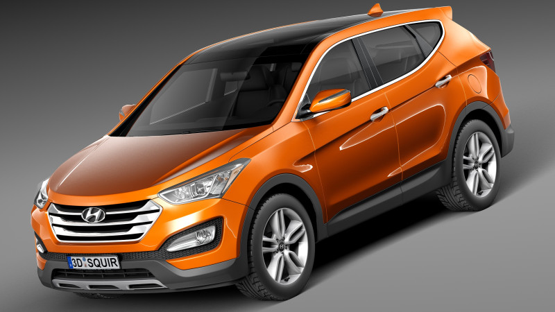 Hyundai Santa Fe Sport 2013 3D Model .c4d .max .obj .3ds .fbx .stl .blend 