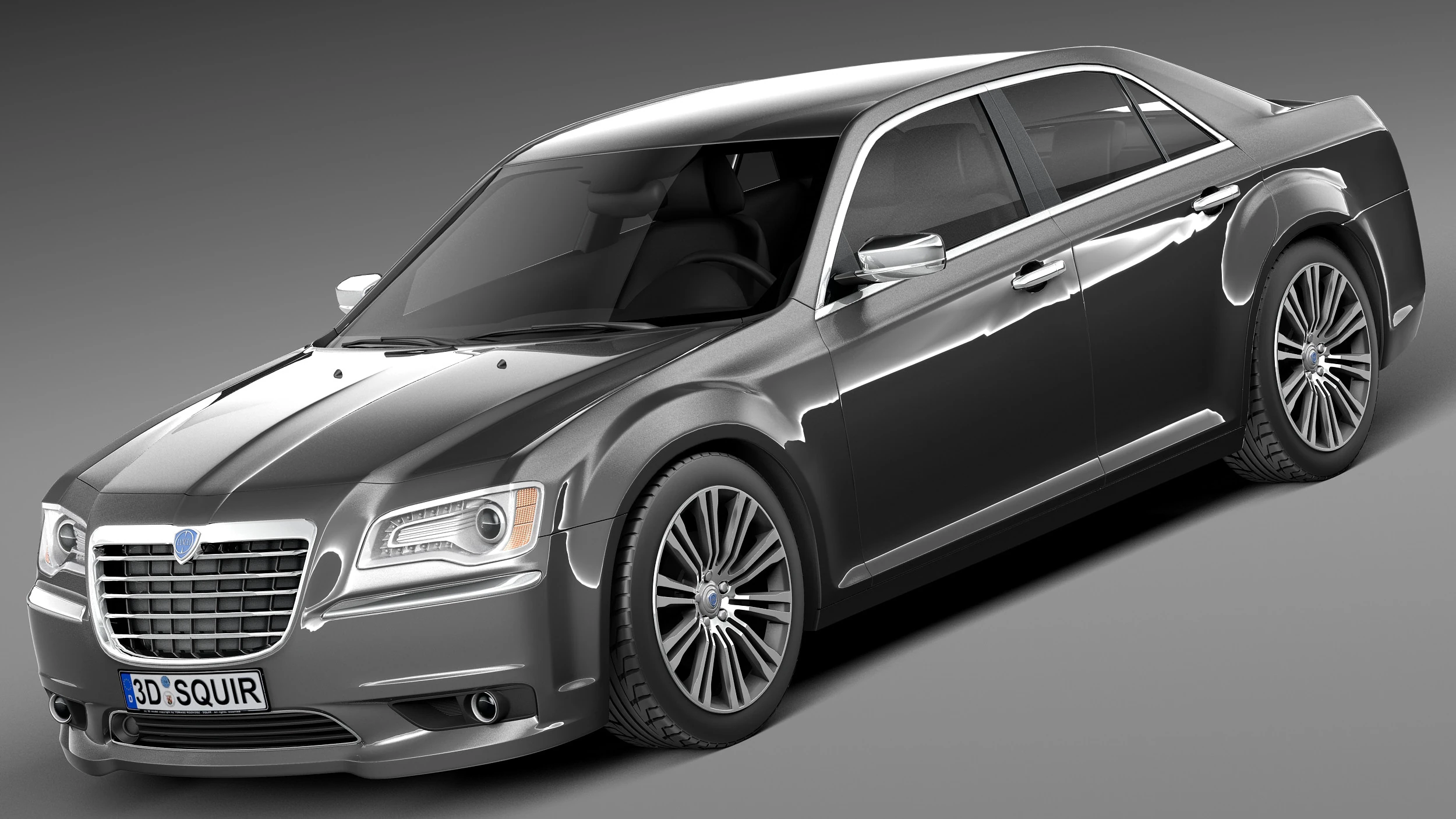 Lancia Thema 2013 3D Model .c4d .max .obj .3ds .fbx .stl .blend 