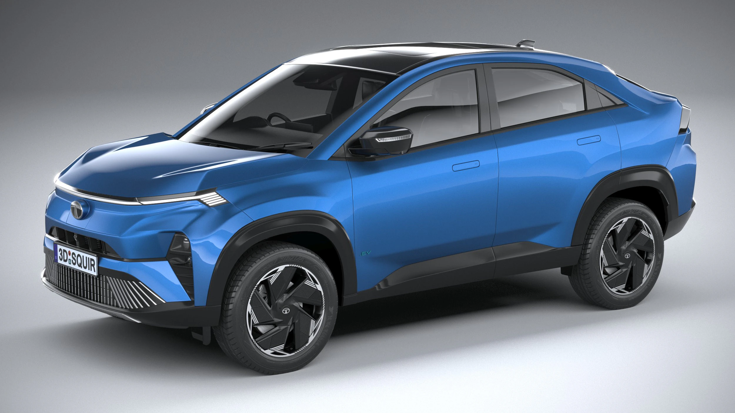 Tata Curvv EV 2025 3D Model .c4d .max .obj .3ds .fbx .stl .blend