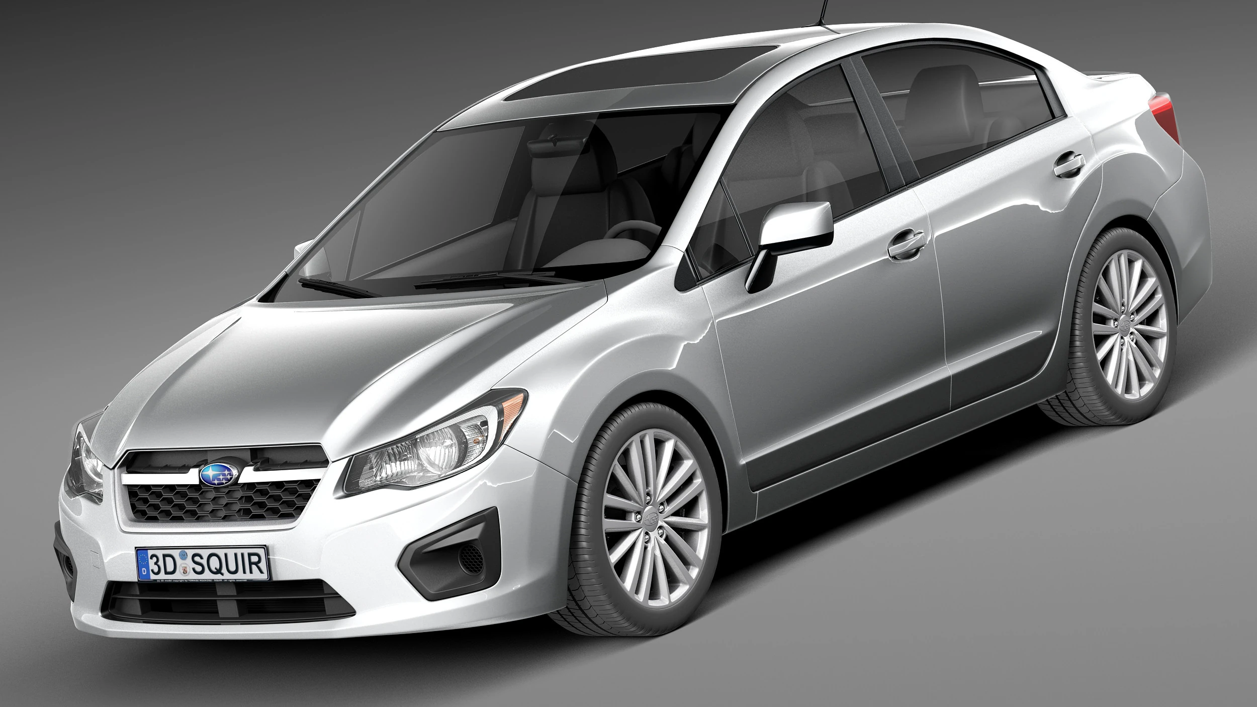 Subaru Impreza Sedan 2013 3D Model .c4d .max .obj .3ds .fbx .stl .blend 