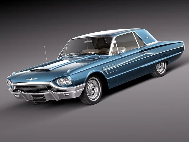 Thunderbird 1965 Coupe 3D Model .c4d .max .obj .3ds .fbx .stl .blend 