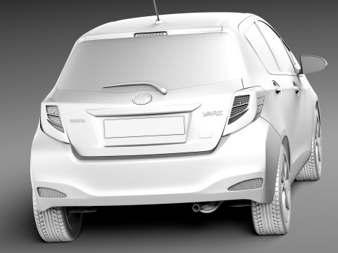 Toyota Yaris Hybrid 2013 Model 3D