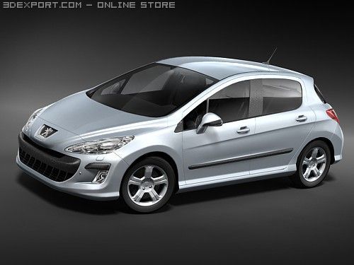 Peugeot 308 midpoly Modèle 3D .c4d .max .obj .3ds .fbx .stl .blend 