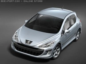 Peugeot 308 midpoly 3D Model