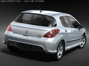 Peugeot 308 midpoly 3D Model