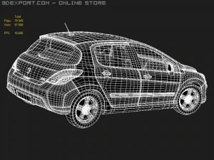 Peugeot 308 midpoly 3D Model