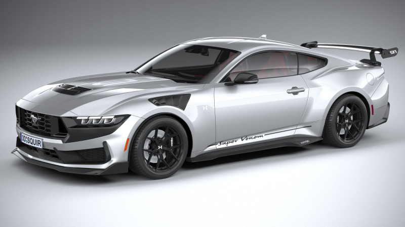 Hennessey Super Venom Mustang Dark Horse 2025 3D 모델 .c4d .max .obj .3ds .fbx .stl .blend